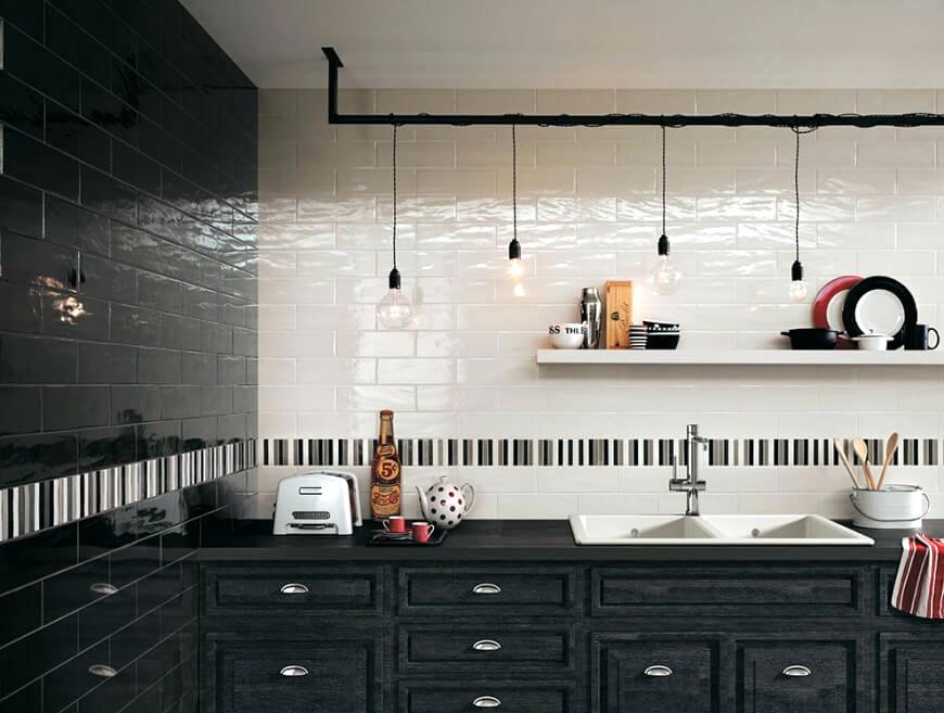 kitchen wall tile design the main work area of this kitchen is tiled in black and white tiles that complement kitchen wall tile pics