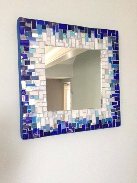 mirror mosaic tiles craft blue and white mosaic mirror kitchen ideas white cabinets