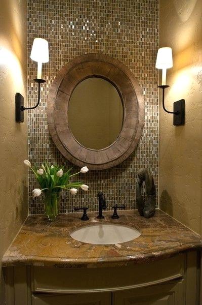 mirror mosaic tiles craft perfect for the half bath tiled back splash gold neutral shimmer tile mirror lighting small powder idea inspiration walker waterfall series mosaic kitchen faucets at menards