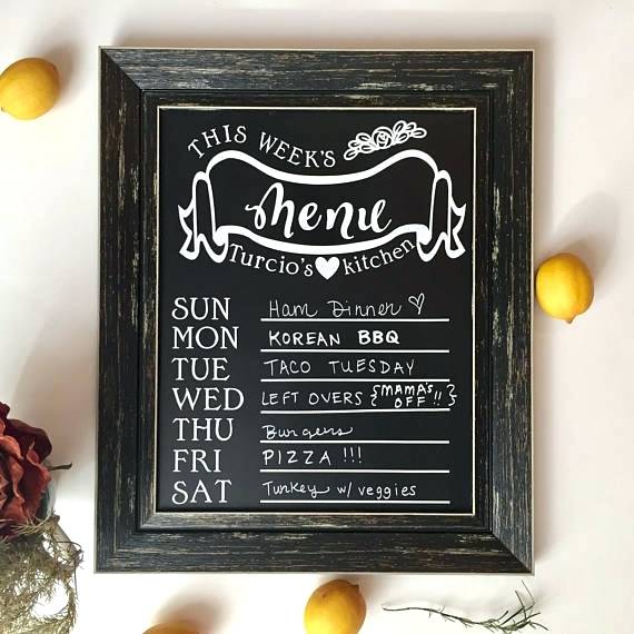 rustic kitchen menu personalized home sign chalkboard chalkboard menu meal plan chalkboard menu board weekly menu kitchen sign rustic kitchen decor rustic kitchen menu boston ma