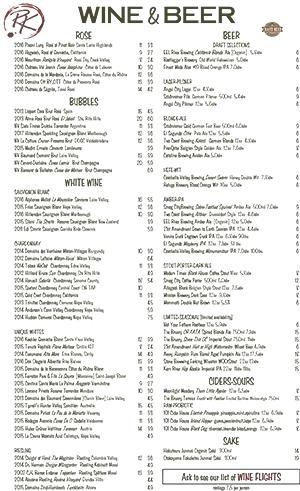 rustic kitchen menu rustic kitchen wine beer menu rustic kitchen hingham dinner menu