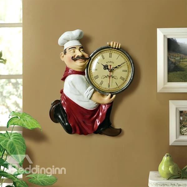 chef wall decor kitchen style chef design resin wall clock kitchen dining room wall decoration on sale buy fat chef kitchen wall decor
